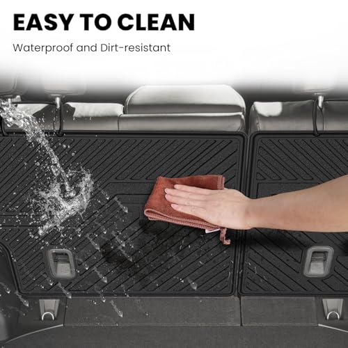 Image of LASFIT Rear Seat Back Protector for Honda CRV 2012-2016 | All Weather TPE Pet Friendly Custom Fit CR-V Second Row Back Seat Cover Backseat Mat Liner Accessories, Black