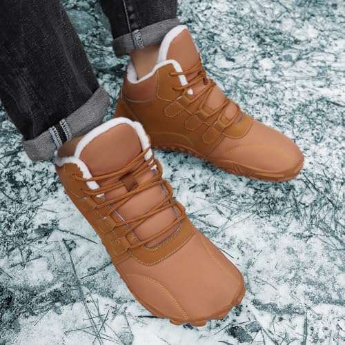 Winter Hike Barefoot Snow Boots Womens Men Minimalist Boots with Wide Toe Box Short Ankle Booties Anti-Slip Barefoot Zero Drop Boot Women for Walking Outdoor2