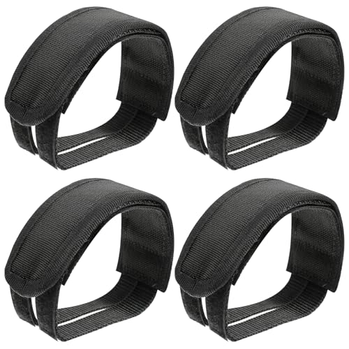 Pedal Straps, Black Toe Clips For Stationary, Foot Strap For Fixed Gear Pedals, Adjustable Anti-slip Bicycle Feet Straps, Cleats Parts, Adhesive Pedal Toe Clip Strap Belt