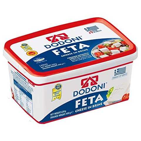Dodoni Feta Schafkäse - 5x 400g - Fetakäse griechischer Feta Schafskäse in Salzlake Premium Qualität Superior Award 2018 43% Fett i.Tr. aus Griechenland 70% Schaf 30% Ziege Plastikbehälter Cover