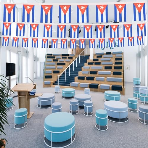 Image of 2 Pack Cuba Flag Banner String Small Mini 66 Feet 60 Pcs Cuban Hanging Flags Decoration