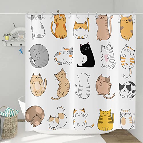 Hnmdmyi Cat Shower Curtain 180x180 - Image 3