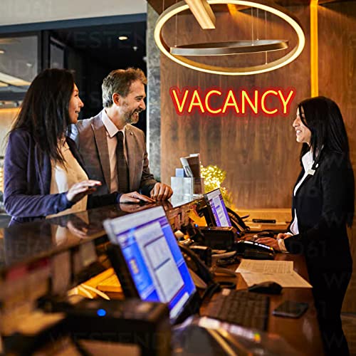 Image of VACANCY Neon Signs for Wall Decor Neon Lights for Bedroom Led Business Signs Suitable for Hotels Christmas Birthday Party Gift Unique Gift for Lover, 5V Power Adapter, 16 * 3.7 Inch(Red)