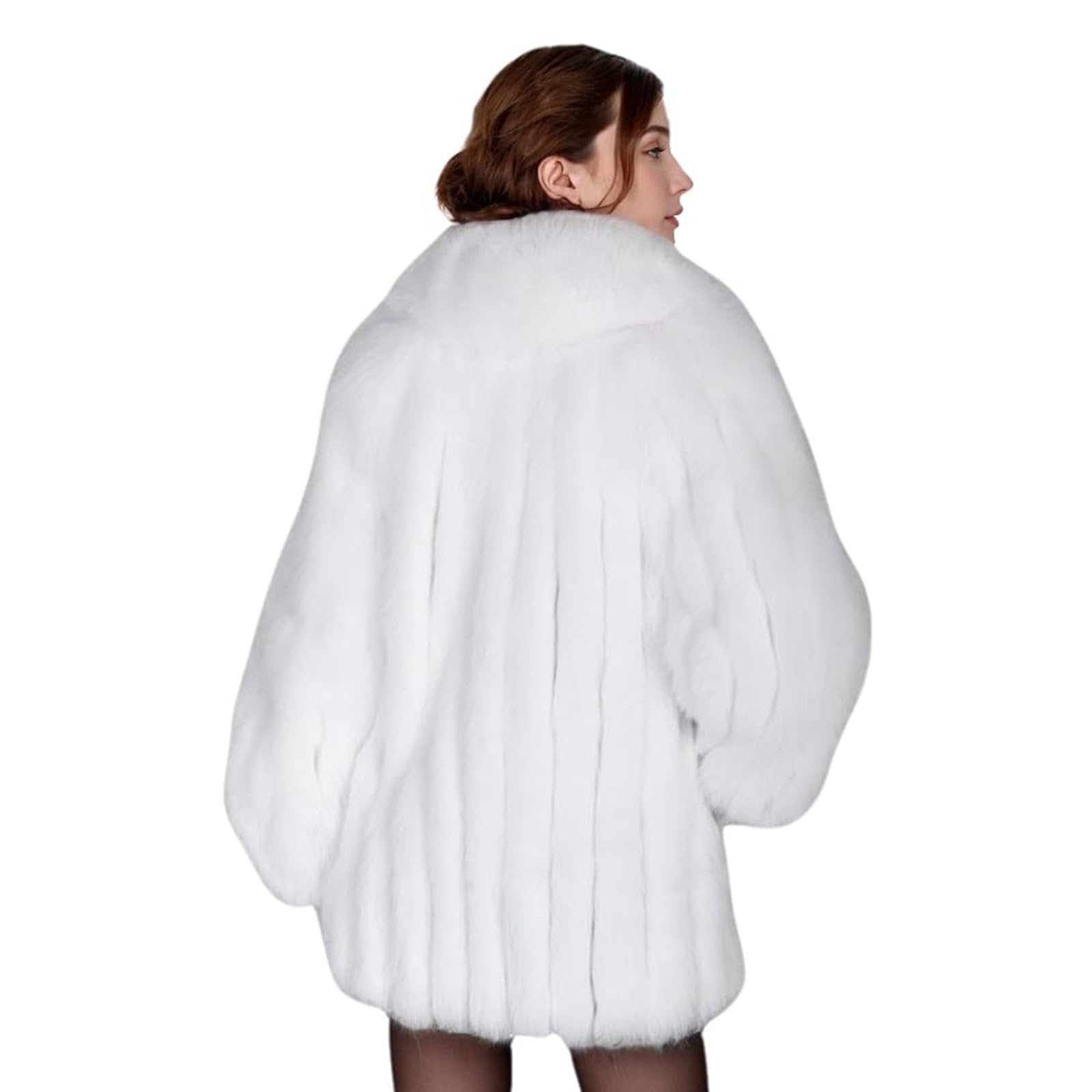 Generisch Fuax Cappotto di pelliccia invernale caldo e soffice pelliccia sintetica parka giacca spessa da donna cappotto in pelliccia sintetica cappotto caldo pile trench giacca invernale Thicken
