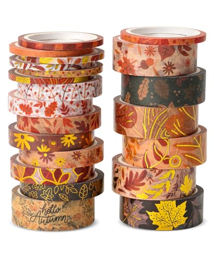 Mr. Pen- Washi Tape Set, 21 Rolls, Autumn Leaves, Decorative