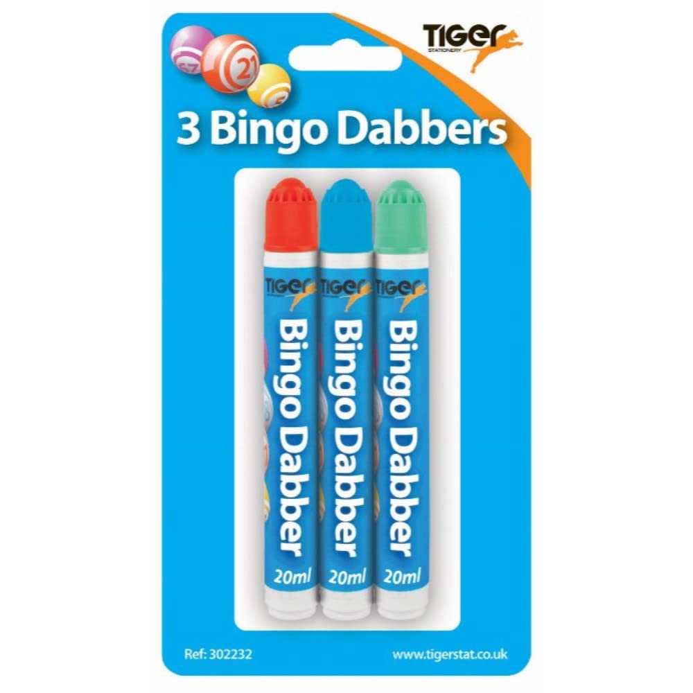 Tiger Stationery - Bingo-Dabber 3er-Pack (Einheitsgröße) (Rot/Blau/Grün)