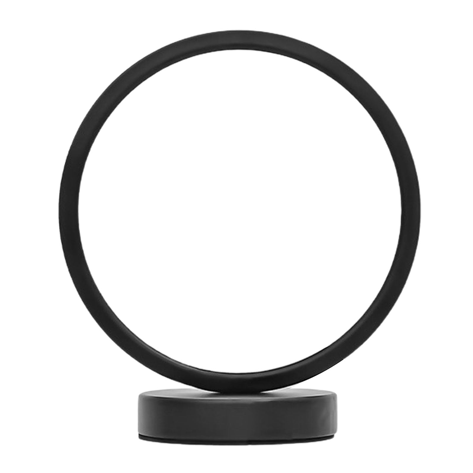 Kukyller Circle Lamp,Circle LED Nightstand Lamp Bed Stand Lamp LED Table Lamp Bedroom Bedside Night Light Dimmable LED Lighting Desk Lamp for Bedroom Living Room (Black)