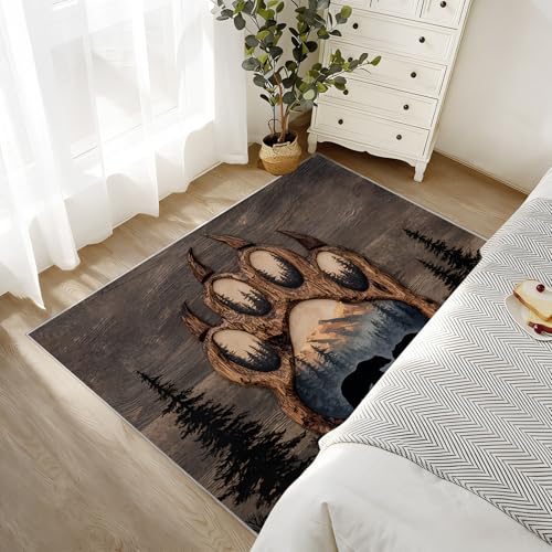 Tapete Decorativo 2x3 Pies con Diseño 3D de Huella de Oso miniatura 4