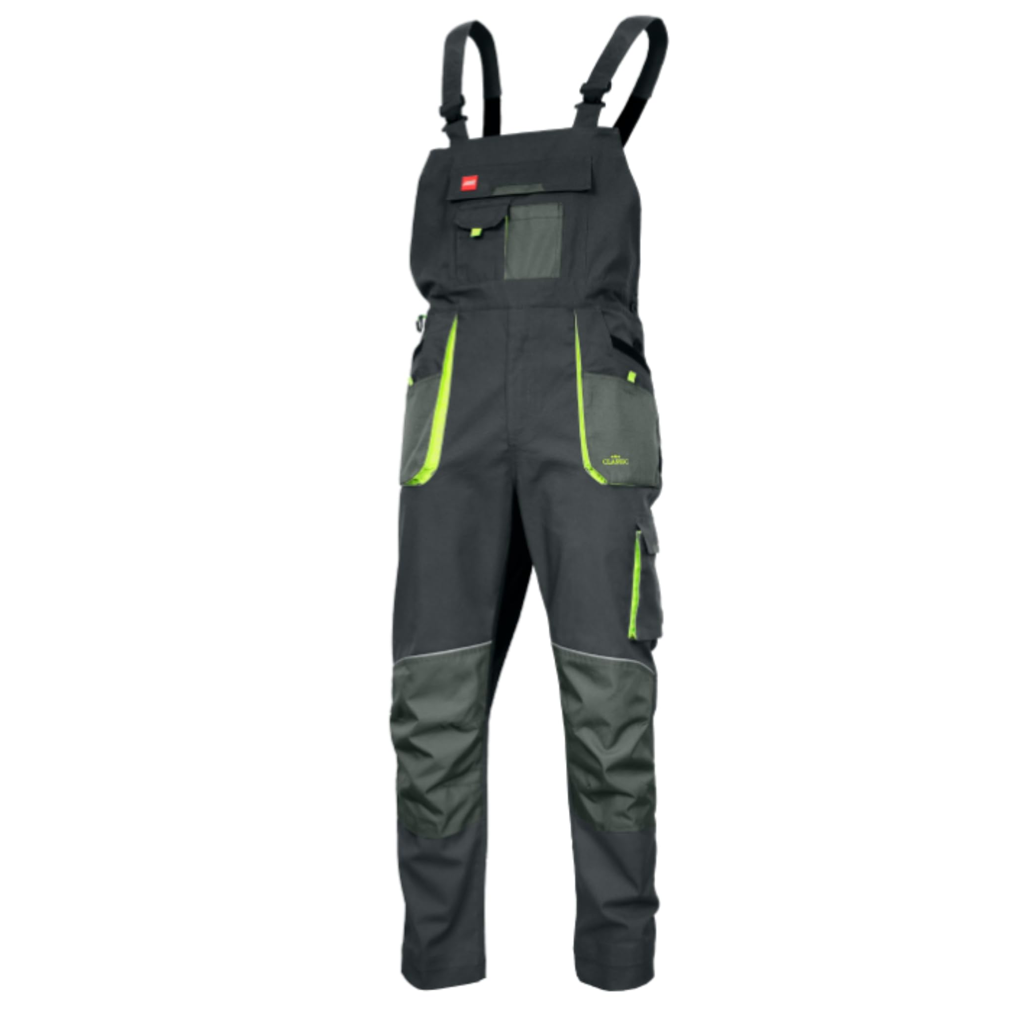 Art.mas Men's Grey Stretch Slim Work Overalls For With Reflective Elets, Slim Fit 260 Gsm, Triple Stitched Cordura, Reinforcing Stress Points, Knee Pad Pockets (36/38, No Kneepads)