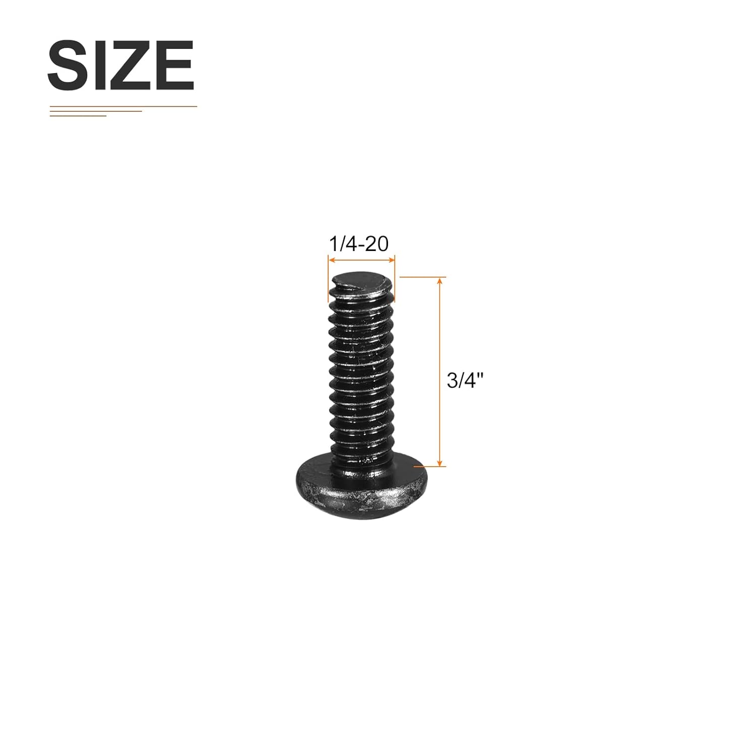 DTGN 1/4-20x3/4 Pan Head Machine Screws, 100Pcs 1/4-20 Phillips Drive, UNC Full Thread, Steel Black Oxide Finish, Screws Bolts Kit