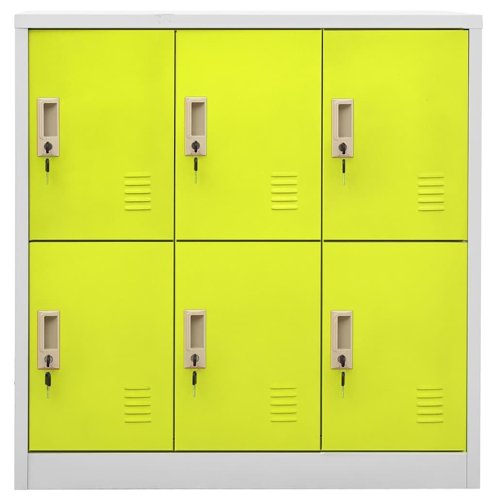 Schließfachschrank Metall Spind 6 Fächer mit Schloss 90x45x92,5 cm