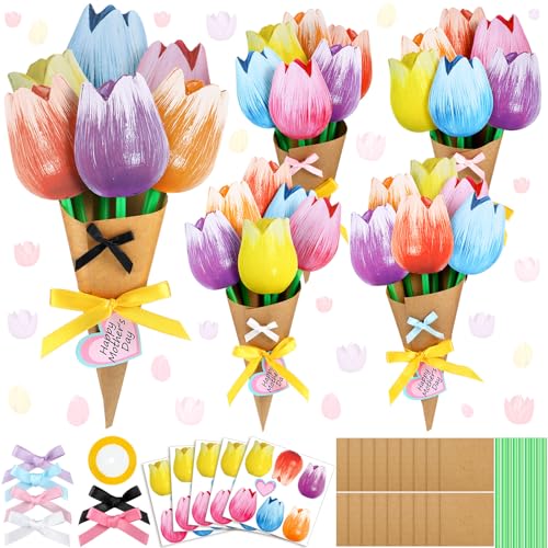 Faites votre propre bouquet floral tulipe Motipuns : activité manuelle sans désordre