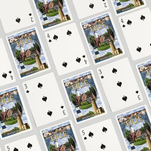 Baraja de cartas poker Erie Pennsylvania, 52 cartas miniatura 4