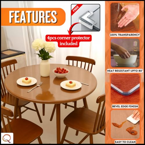 Image of Qlarity Covers 3mm UltraMax Shield Table Cover Round, 42 Inch, Clear