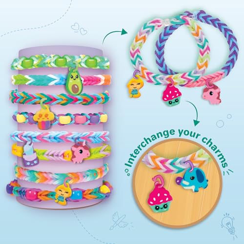 Image of Imagimake Rainbow Loom Bracelet Making Kit |825+ Bands, Charms & Beads with Auto Loom Tool | DIY Art & Craft Kit | Travel Toys | Creative Gift for Girls Age 7+