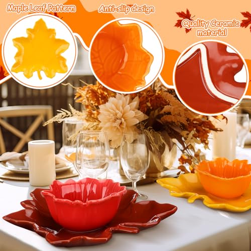 Maxcheck LNY-MAXCHECK-3029 8 Pcs Ceramic Bowls And Plates Set Decorative Shaped Bowl Dish Dessert Soy Sauce Bowls Kitchen Accessories thumb #2