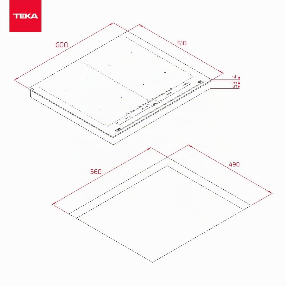 Teka Placa de Inducción FullFlex con Conexión Wi-Fi, 4 Zonas, Funciones Directas con Sensores de Temperatura, Touch Control Multislider, 70 cm, Home IZF 68780 MST