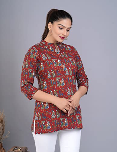 Image of Jikonet Women's Printed Rayon Straight Short Kurti