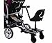 Englacha 2-in-1 Cozy X Rider, Black - Child Rider Stroller Attachment with Saddle Seat and Standing Platform - Universal Fit for Most Prams - Quick and Easy to Use - Designed for Safety