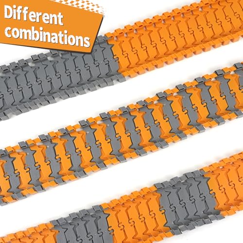 Image of 100 Pcs Construction Flexible Track Expansion Kit for Kids - Birthday Gift for Boys Ages 3, 4, 5, 6, 7,Compatible with Most Engineering Track Sets, Add-On Accessory Toy for Building Raceway