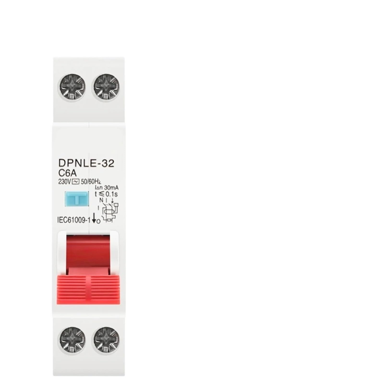18MM RCBO 1P+N AC 230V 50/60Hz 6KA Residual Current Automatic Circuit Breaker with Over Current 1Pcs(25A)