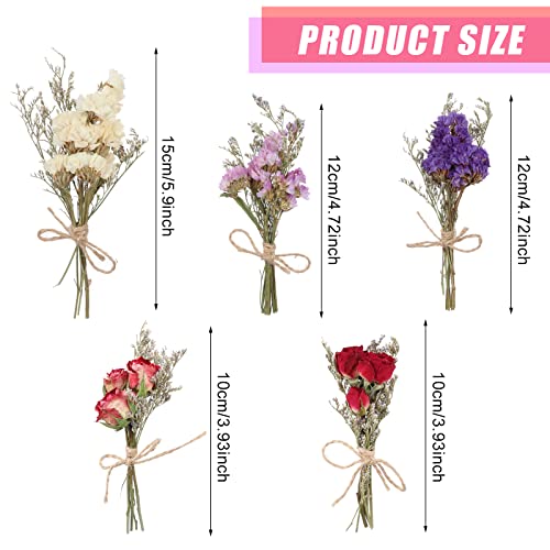 10 Pack Dried Flower Bouquets Mini Dried Flower with Stem Forget Me Not Dried Embossing Natural Flower Bundles Artificial Flower Dried Floral Arrangement for Vase DlY Wedding Decor (Forget Me Not)