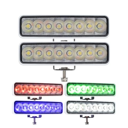 SMIXCTEK RGBW LED Boat Spreader Light, Waterproof Deck Dock Marine Lights, 2 Pcs 6.7 Inch Flood Light Bar Multicolor Bright High Lumen Output, 12/24V