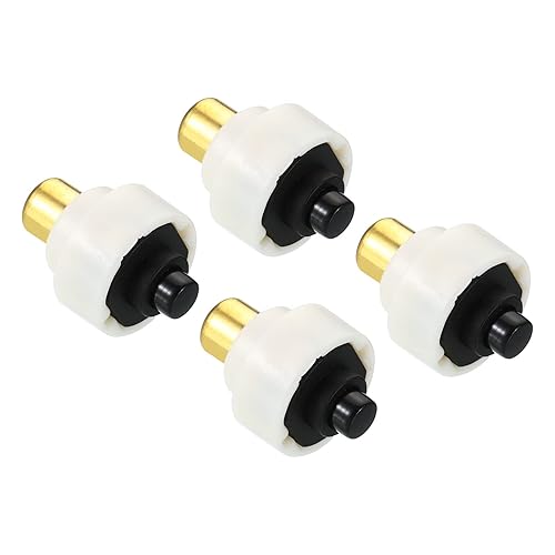 PATIKIL Interruptor de botón de bloqueo de 0.67 pulgadas, 4 piezas DC 30V 0.5A encendidoapagado eléctrico de bloqueo automático antorcha trasera