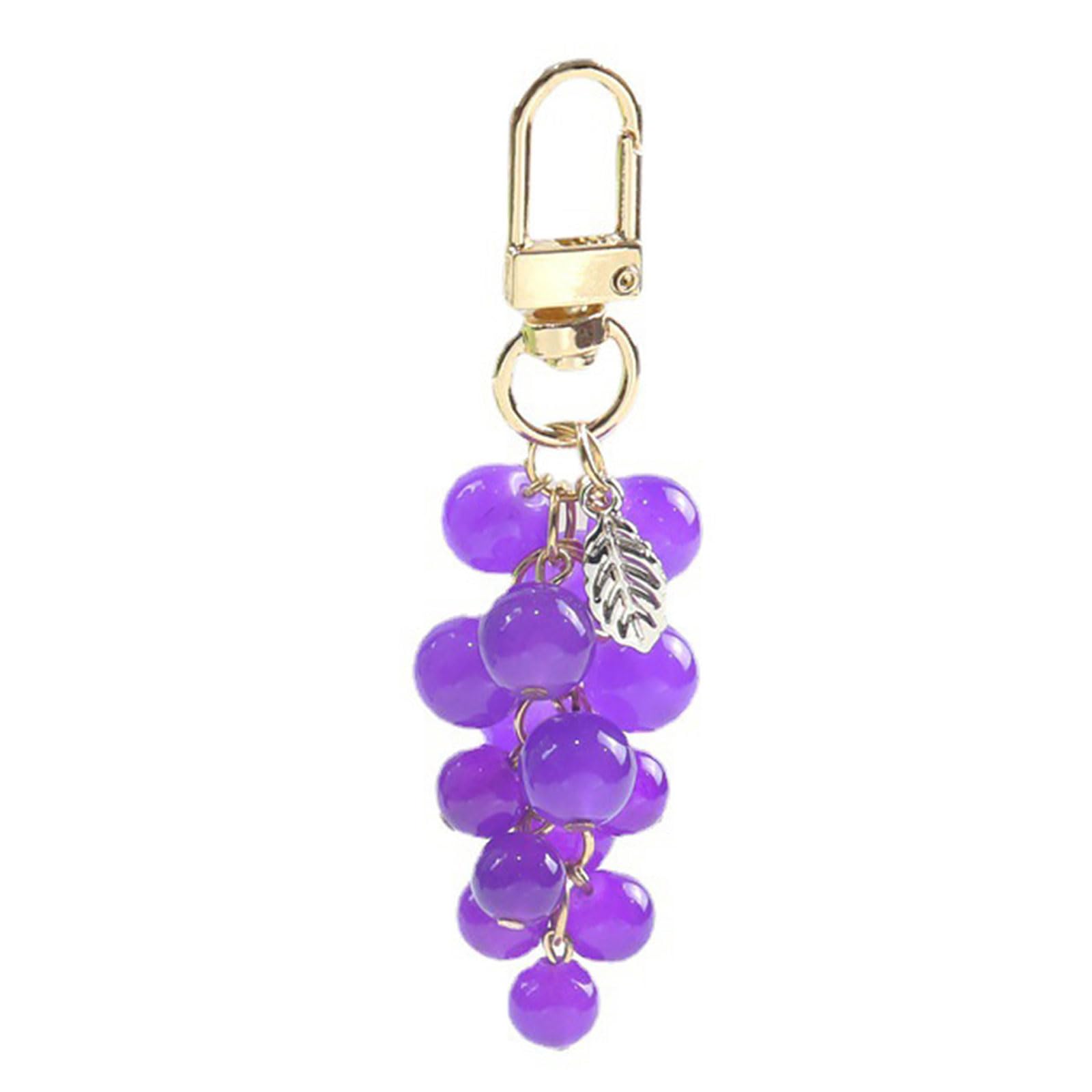 Yjcnelcr Keyrings Key Chains for Ladies Cute Grape Keyring Bag Car Holder Backpack Pendant Keychain Jewelry Accessories Keychain Gifts for Women Girls