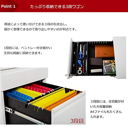 サイドワゴン 3段オールロック 幅390×奥行450×高さ600mm スチール製 Amazon.co.jp: (OSJ)オフィスワゴン サイドワゴン 3段オール