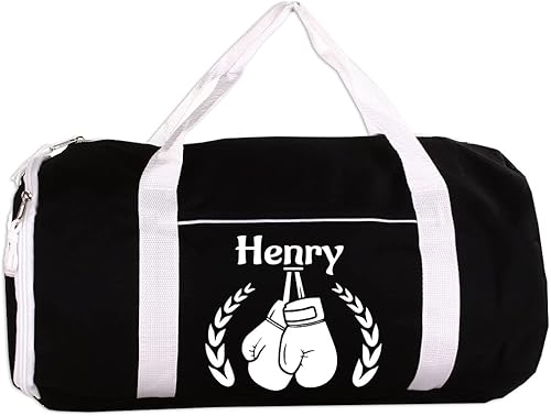 Bolsa de lona personalizada para deportegimnasio, boxeo, fútbol, gimnasia, danza, béisbol, fútbol, baloncesto, artes marciales, Negro -, Boxeo