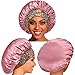4 Pack Satin Bonnet Silk Bonnet for Sleeping Women, Hair Sleep Bonnets for Women, Wide Soft Band Sleep Cap for Curly Hair Braids