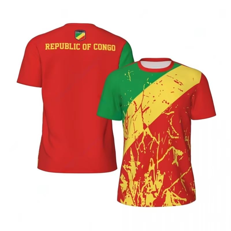 T-Shirt 3D République du Congo t-shirt décontracté manches courtes unisexe S-5XL
