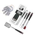 Barbecue Tool Sets with Grill Glove, BBQ Grill Tools Set Stainless Steel Grilling Tool Accessories Grill Spatula, Grill Fork, Grill Tongs, Basting Brush