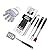 Barbecue Tool Sets with Grill Glove, BBQ Grill Tools Set Stainless Steel Grilling Tool Accessories Grill Spatula, Grill Fork, Grill Tongs, Basting Brush
