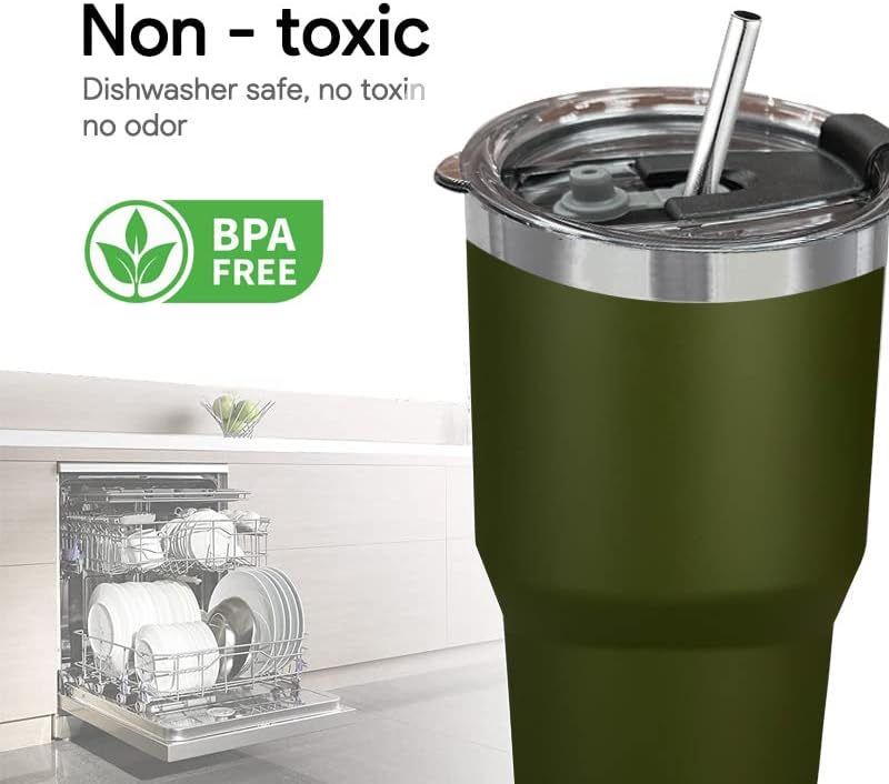 Miniatura 6 de Teaniru Vaso térmico de viaje de 30 onzas, taza aislada al vacío de doble pared  Vasos a prueba de derrames, regalo perfecto para las fiestas