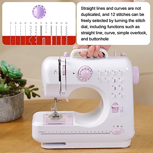 Machine à coudre ZPSHYD 505A résoudre couture bloquée mini machine 12 points double fil