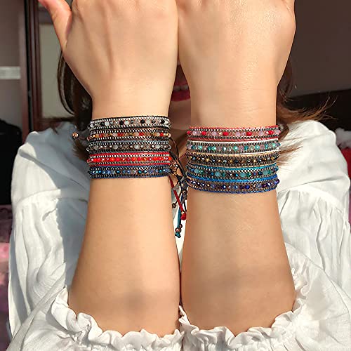Image of JAYUMO Multicolor Handmade Beaded Adjustable Bohemia Friendship Charm Bracelets for Women Girls