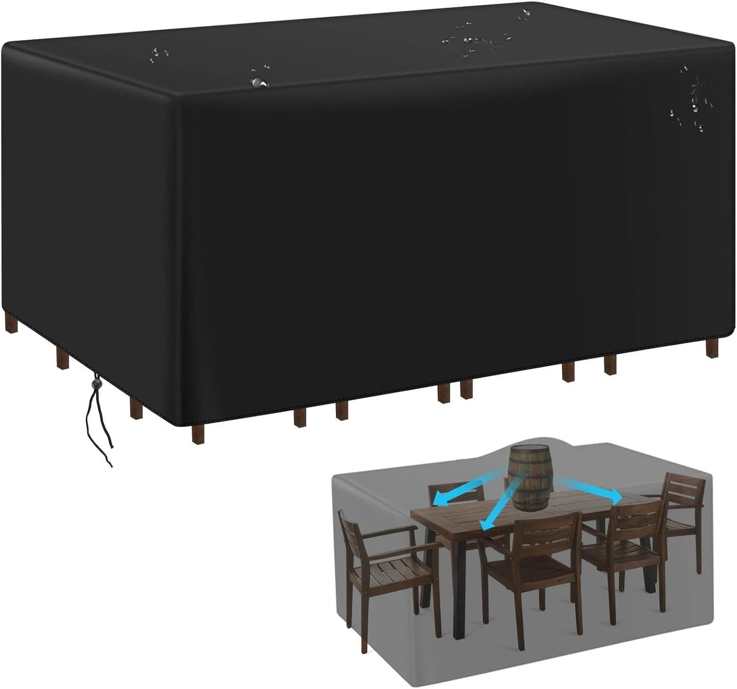 TIST Garden Furniture Cover Outdoor Wicker Garden Sofa Cover 350 * 145 * 90 Cm Corner Sofa Cover, Rectangular Shape. Outdoor Furniture Protective Cover