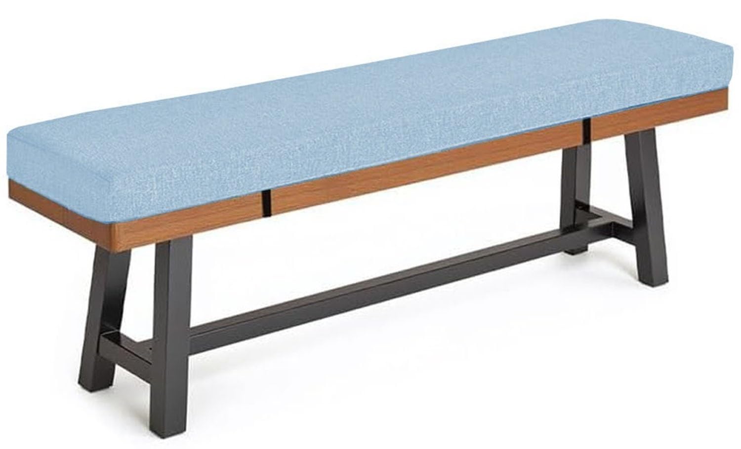 Outdoor Bench Cushion 140cm/100cm/120cm/150cm/220 x 40cm for Indoor Garden Furniture, Non Slip Pad Patio Kitchen Sofa Bench Cushions for Dinning Bench Swing Window Seat Pad(Light Blue,100x23x3cm)
