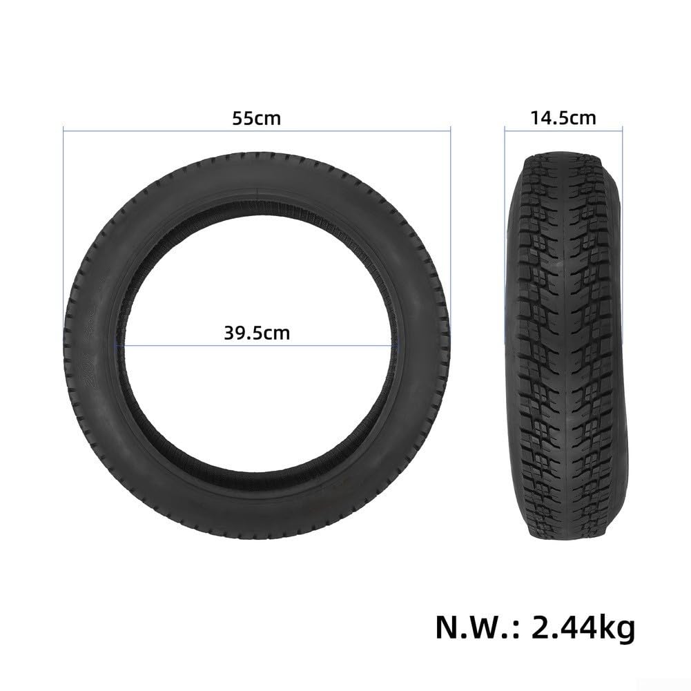 Neumático sólido a prueba de pinchazos de 20 x 4.0 compatible con bicicleta eléctrica de llanta 98-406 para ATV Fat Wheel Off Road Neumático de goma con banda de rodadura de tracción mejorada para