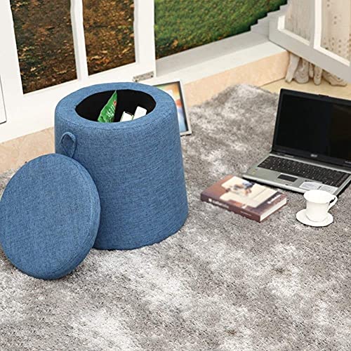 Pouf de rangement en bois massif rouge pour optimiser les petits salons - 6