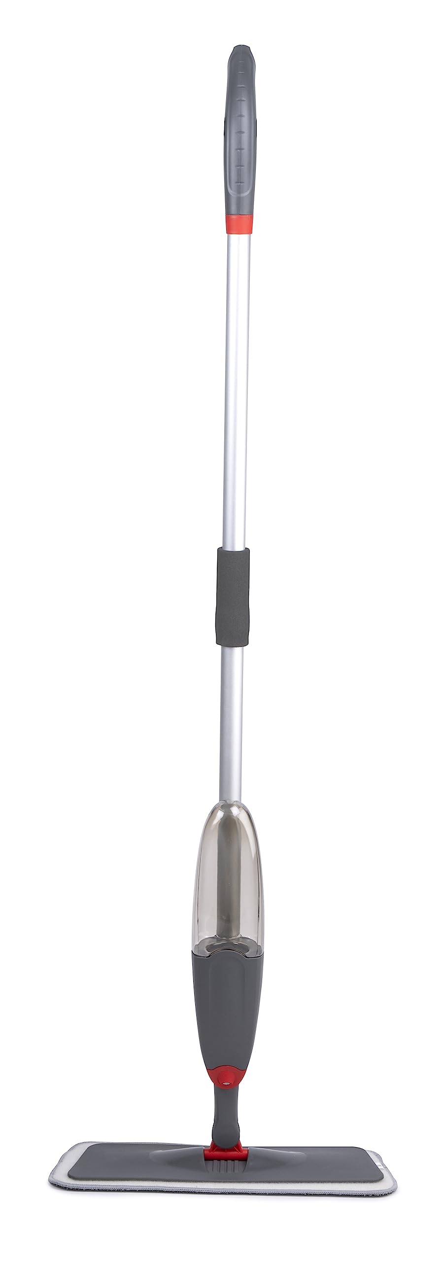 Dirt Devil Mop ze spryskiwaczem, obracany o 360°, w zestawie ze ściereczką do mopa, butelka do uzupełniania 640 ml, do użytku na mokro i na sucho, tworzywo sztuczne, kolor szary