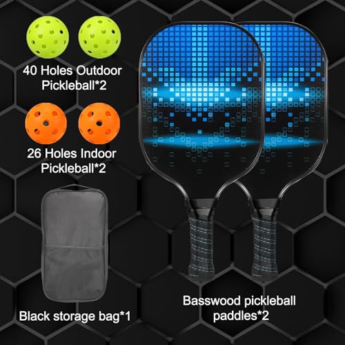 Ensemble de pickleball complet avec raquettes en graphite et sac portable - 5
