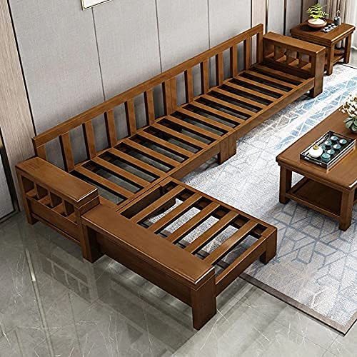 Image of Sheesham Solid Wood L-Shape Sofa for Living Room (L-Shape) (Honey 1)