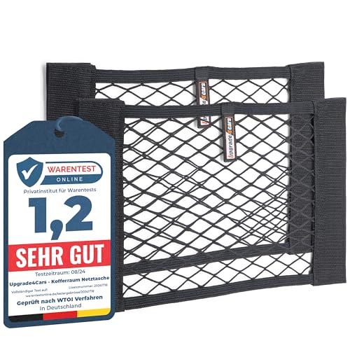 Upgrade4cars Kofferraum Netztasche Klett | 2 Auto Organizer Netze 40 x 25...