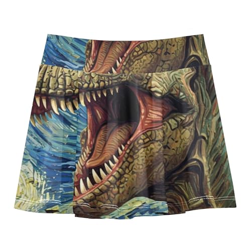 Tennis Skirts for Kids Roar Dinosaur Starry Night Blue Athletic Shorts Girls Skorts Cute Comfy Flowy Skirt 4t