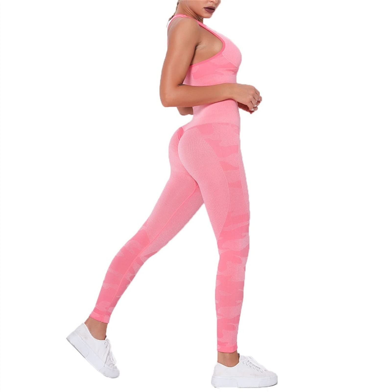 Damskie dresy treningowe do jogi, strój dla kobiet, zestaw 2 sztuki, nakładka do jogi Scrunch tłok, gimnastyka, legginsy bez ramion, sportowy biustonosz z rękawami crop Top Yoga Fitness dres treningowy 2 sztuki