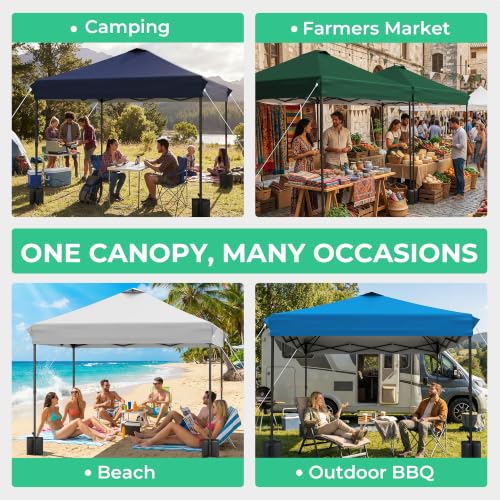 Image of JEAREY 10x10 Pop Up Canopy Tent, Easy Up Outdoor Market Canopy, Off-White