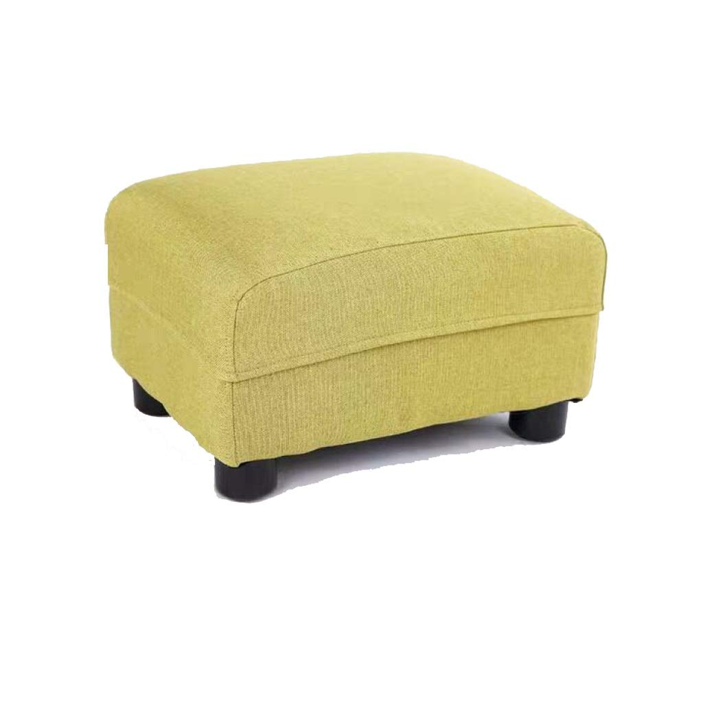 Repose-Pieds en Bois Massif et Tabouret de Canapé Vert Minimaliste de Salon